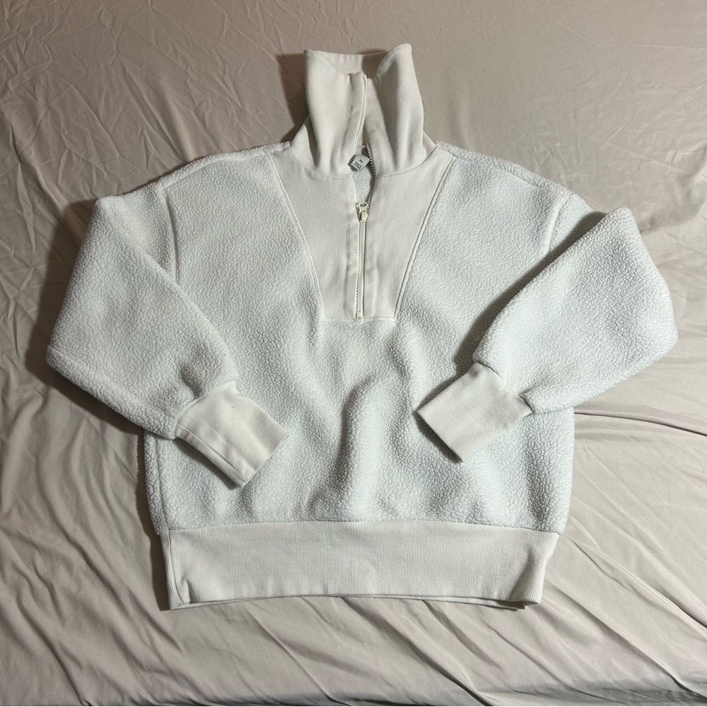 A New Day Half Zip XS Sweatshirt Cream Pullover